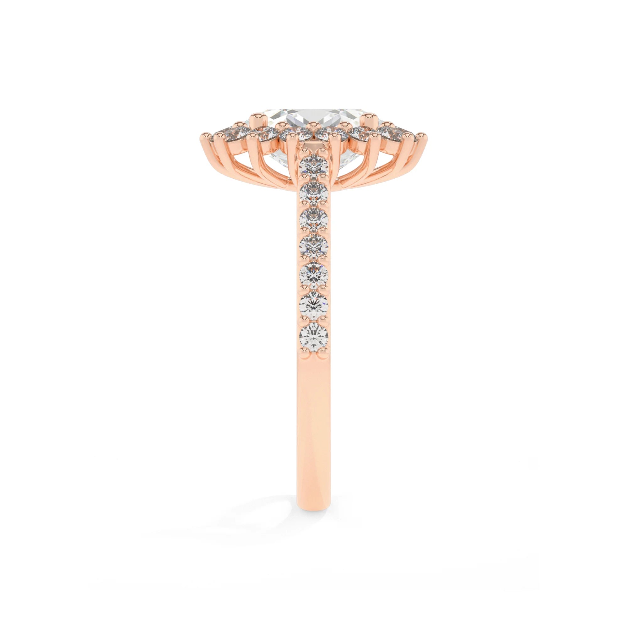 lab grown moissanite oval solitaire rings in rose gold 