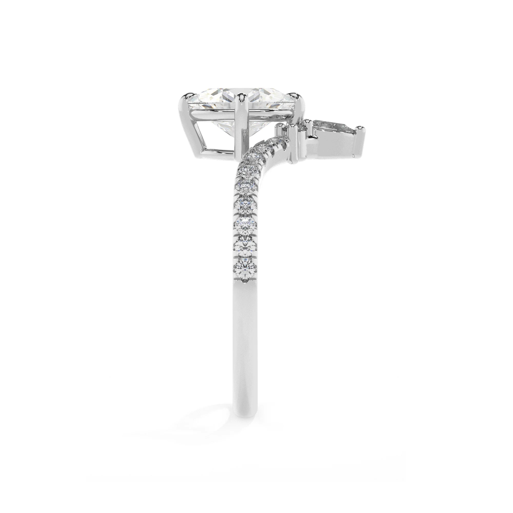 lab grown moissanite oval solitaire rings in platinum 