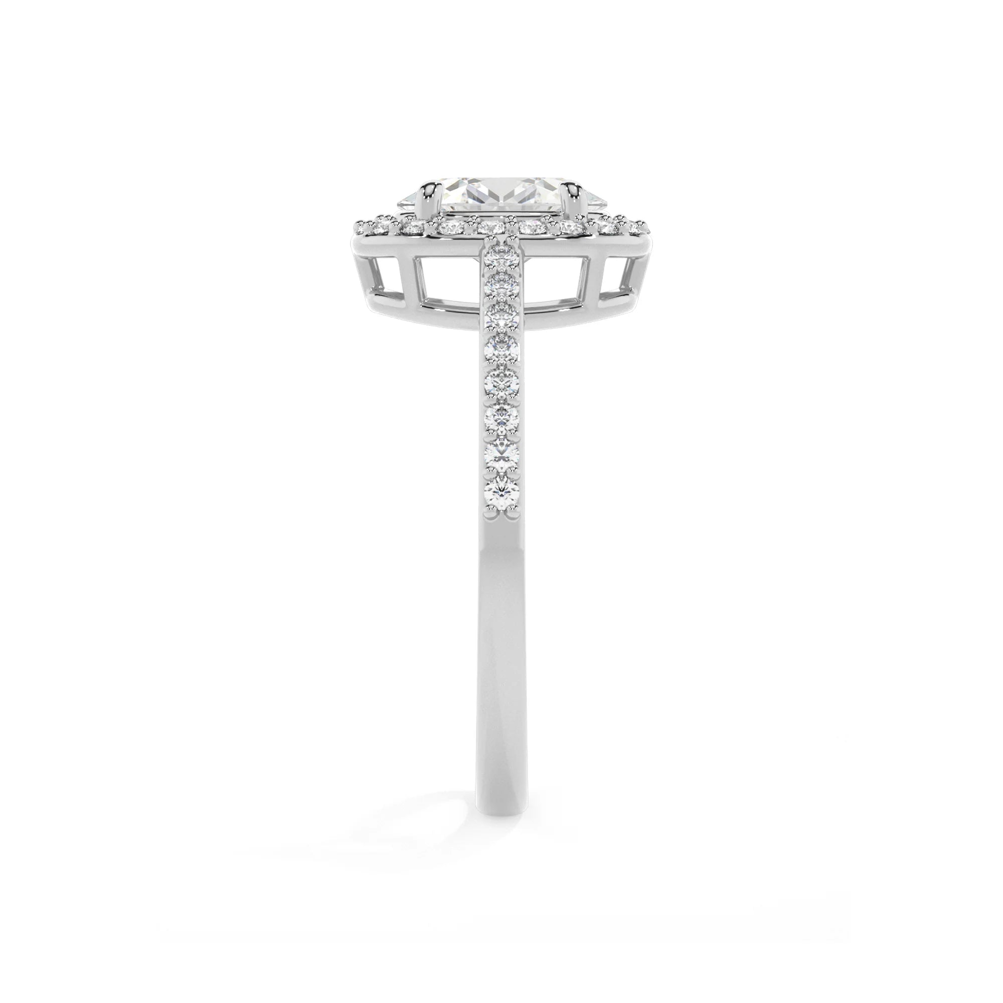 lab grown moissanite oval solitaire rings in platinum 