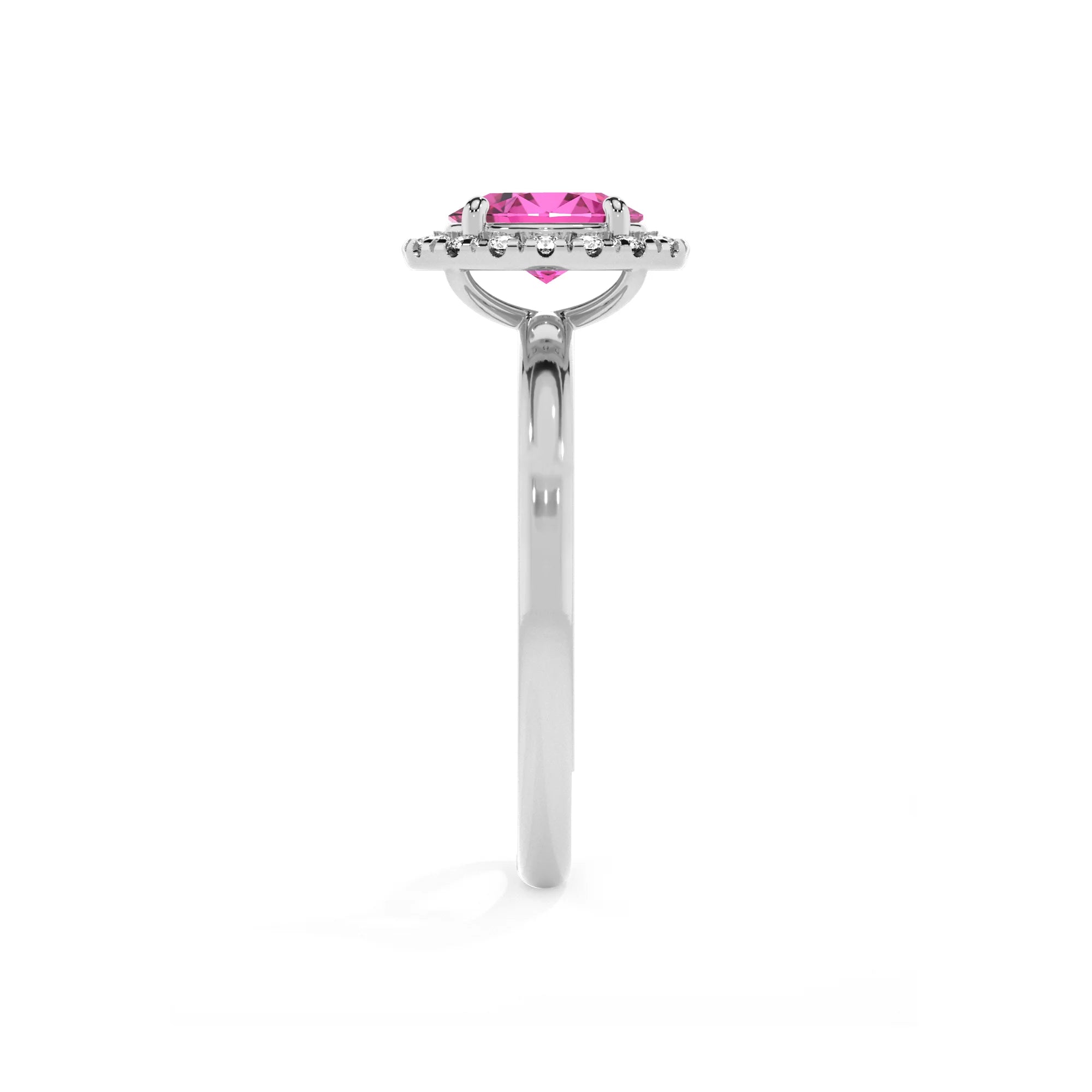 lab grown pink-sapphire oval solitaire rings in platinum 