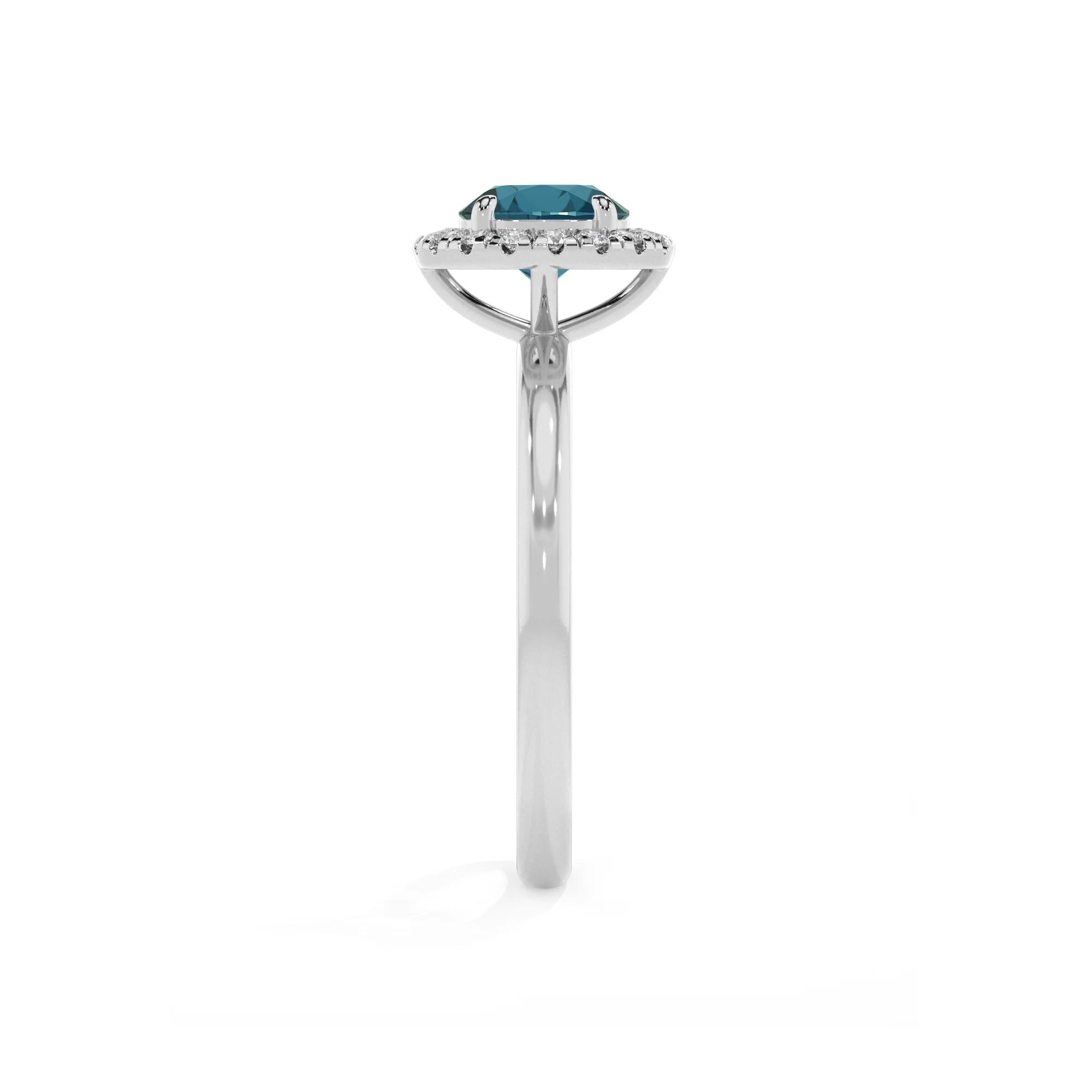 natural london-blue-topaz round solitaire rings in platinum 