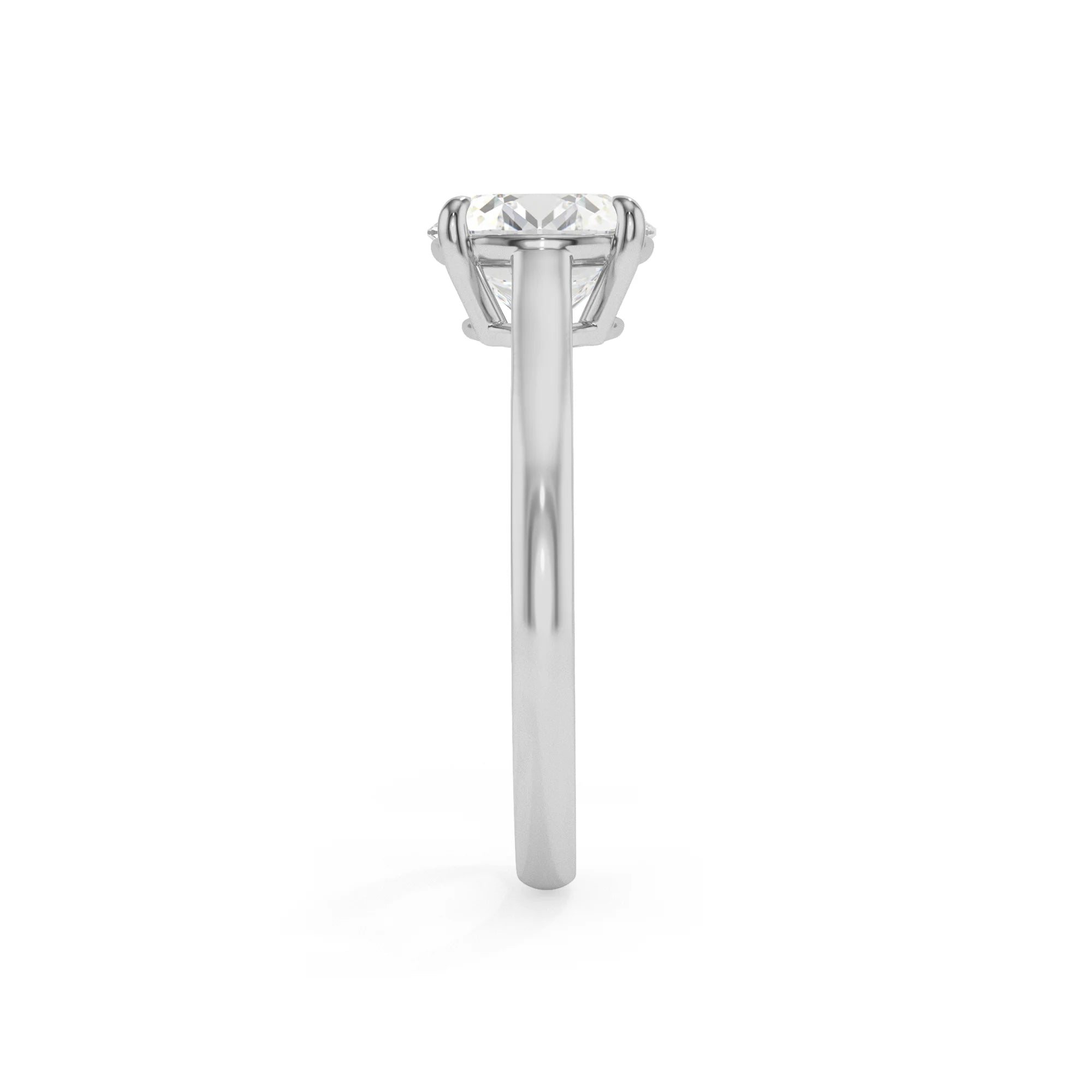 lab grown moissanite round solitaire rings in sterling silver 