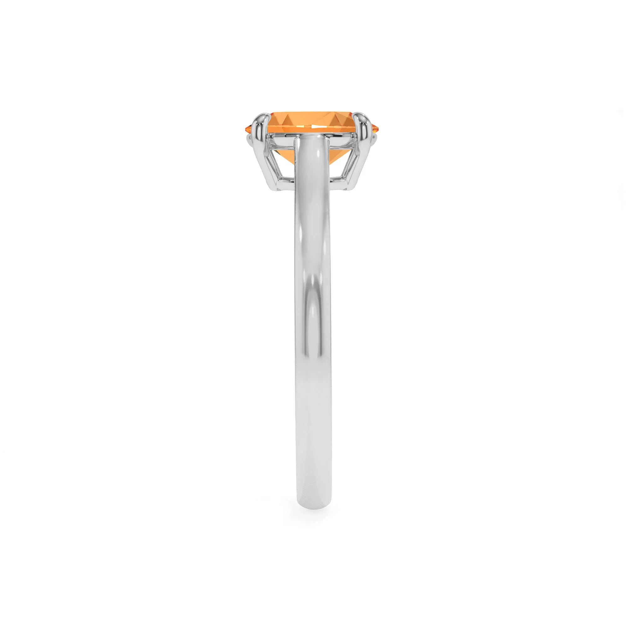lab grown citrine oval solitaire rings in white gold 