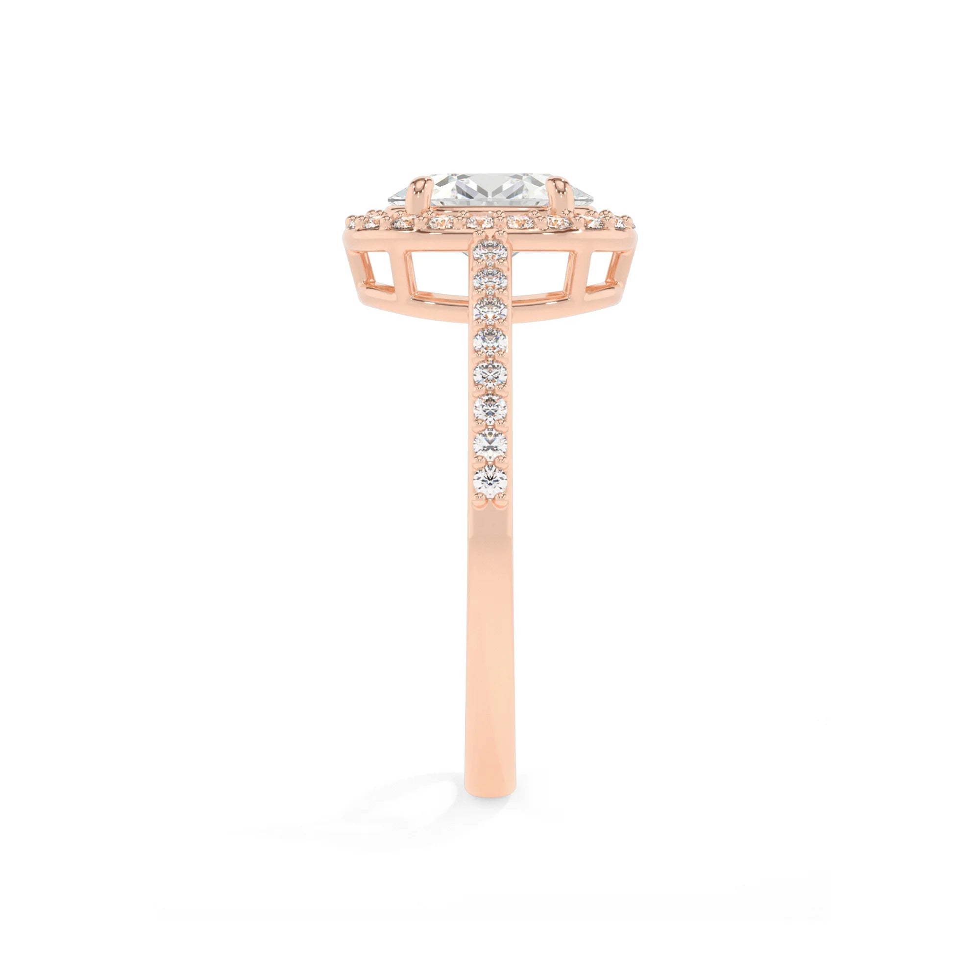lab grown moissanite oval solitaire rings in rose gold 