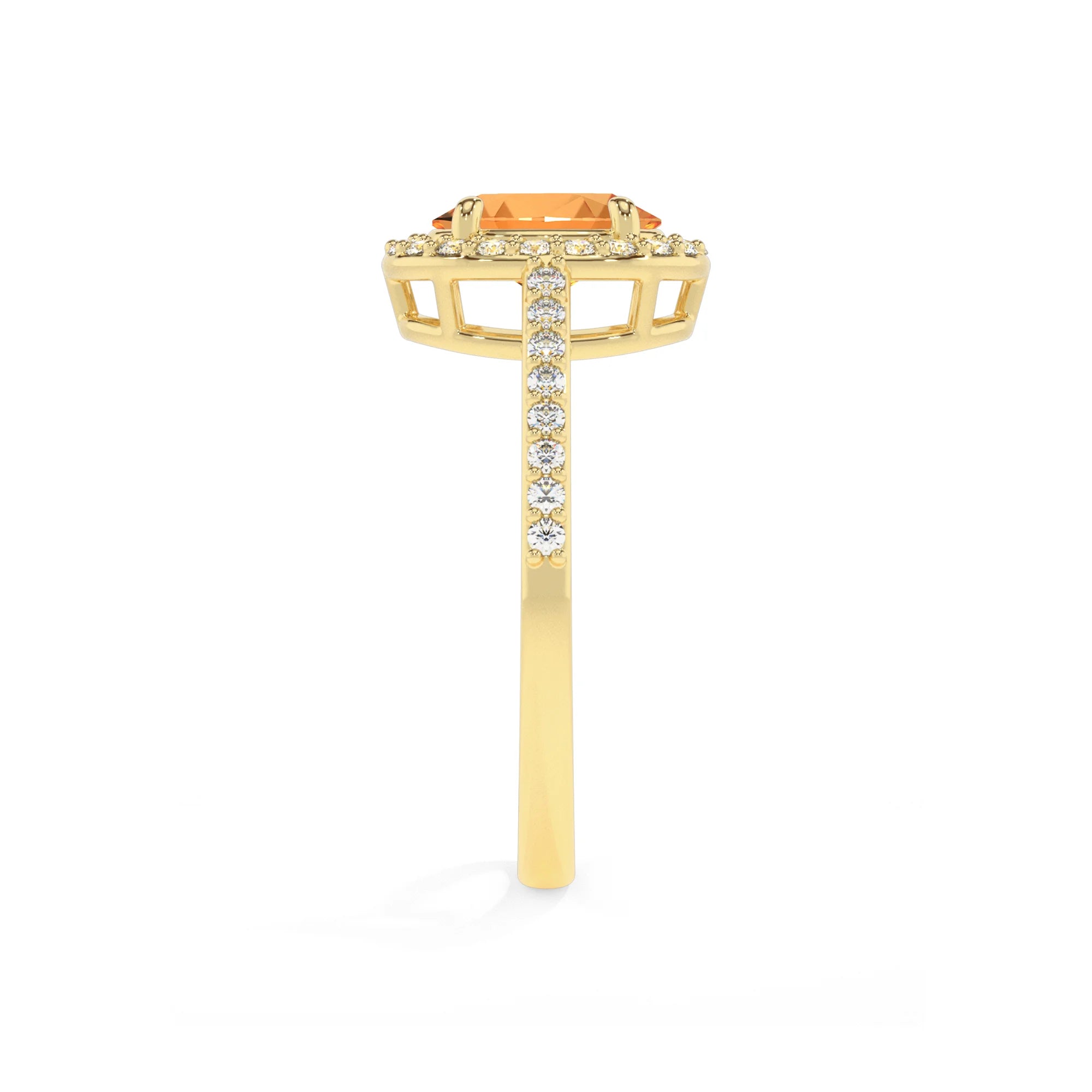 lab grown citrine oval solitaire rings in yellow gold 
