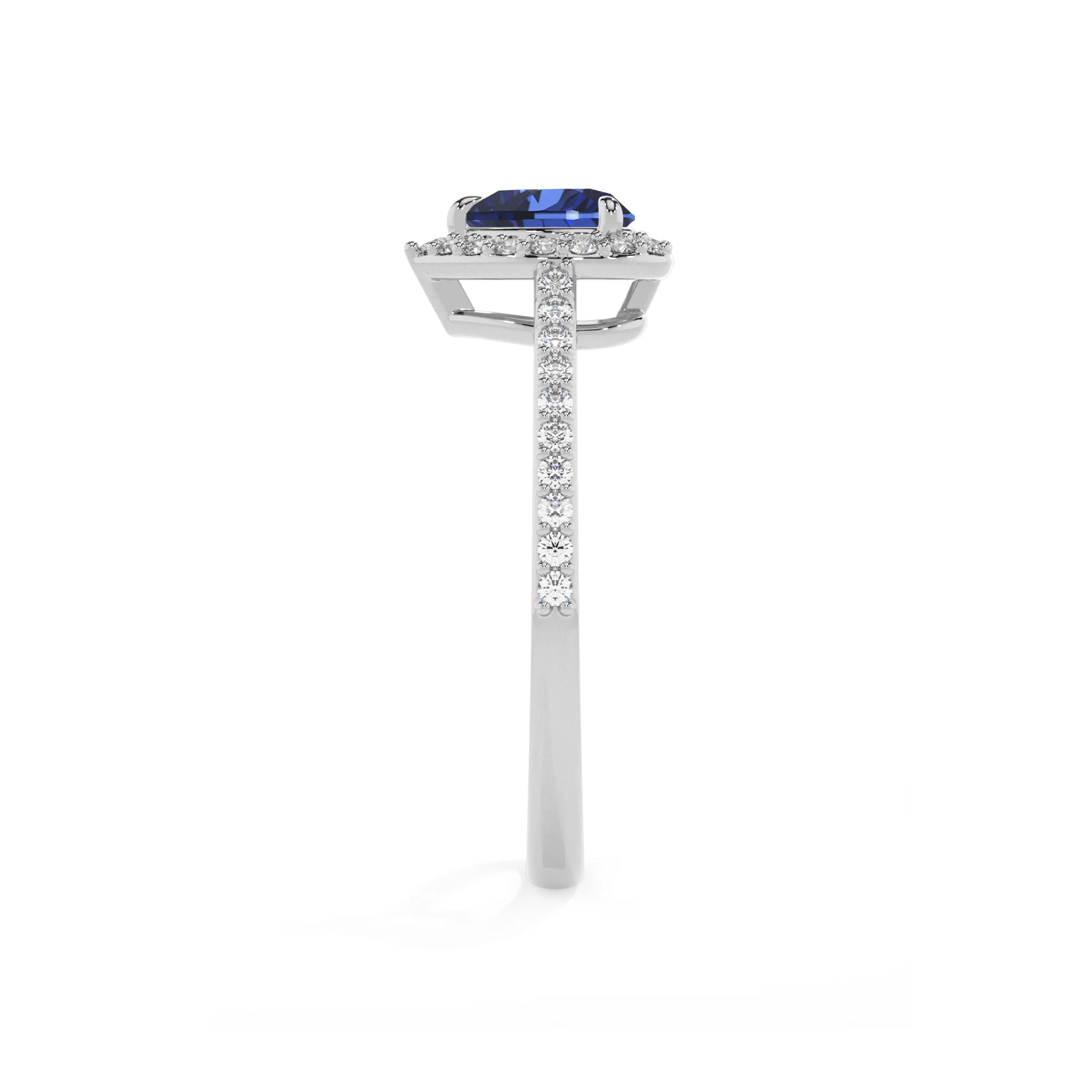 lab grown blue-sapphire heart solitaire rings in white gold 