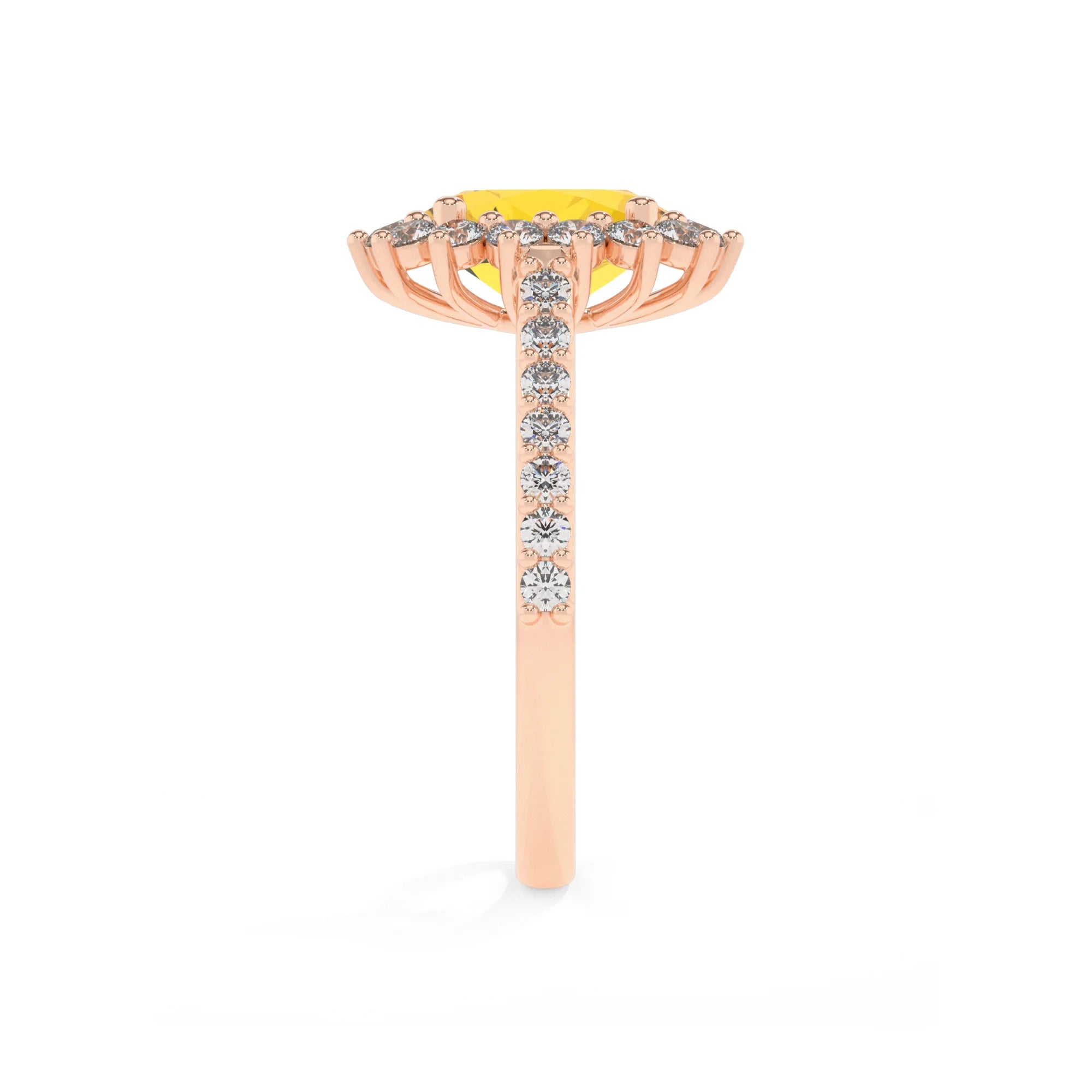lab grown yellow-sapphire oval solitaire rings in rose gold 