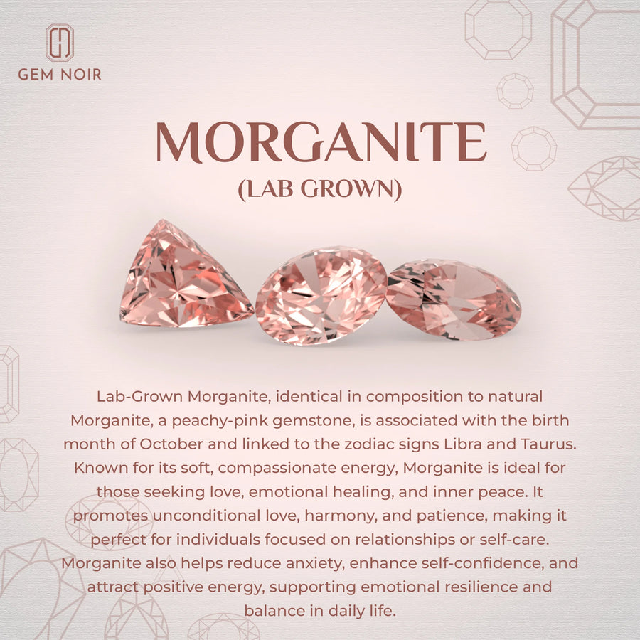 Lab Grown Morganite Cushion Solitaire Stud Earring