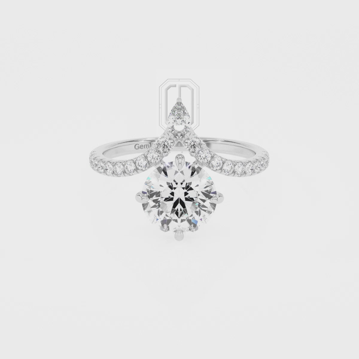 Lab Grown Amethyst Round with Diamonds Solitaire Engagement Rings