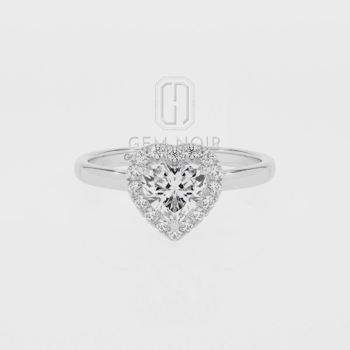 Lab Grown Pink Sapphire Heart with Diamonds Halo Solitaire Engagement Rings