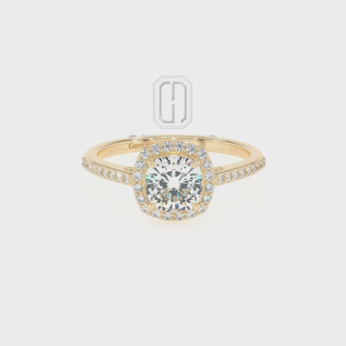 Natural Smoky Quartz Cushion with Diamonds Halo Solitaire Engagement Rings