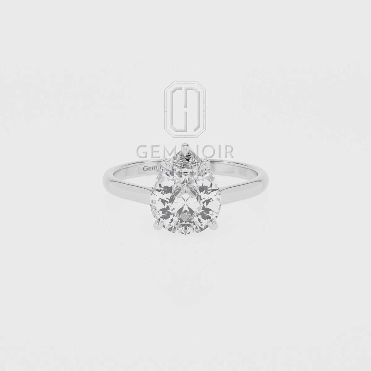 Lab Grown Moissanite Pear Solitaire Engagement Rings
