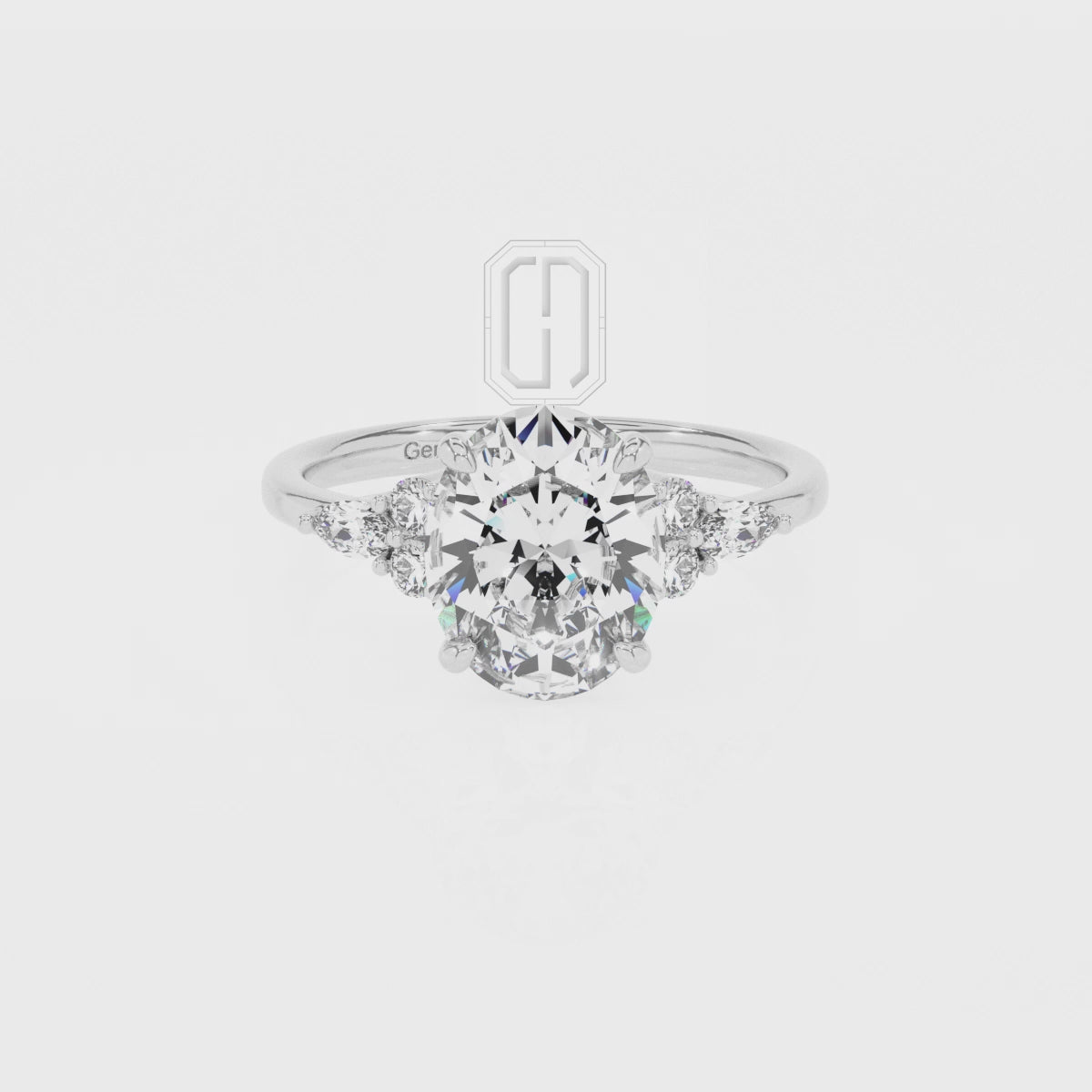 Natural Black Onyx Oval with Diamonds Solitaire Engagement Rings