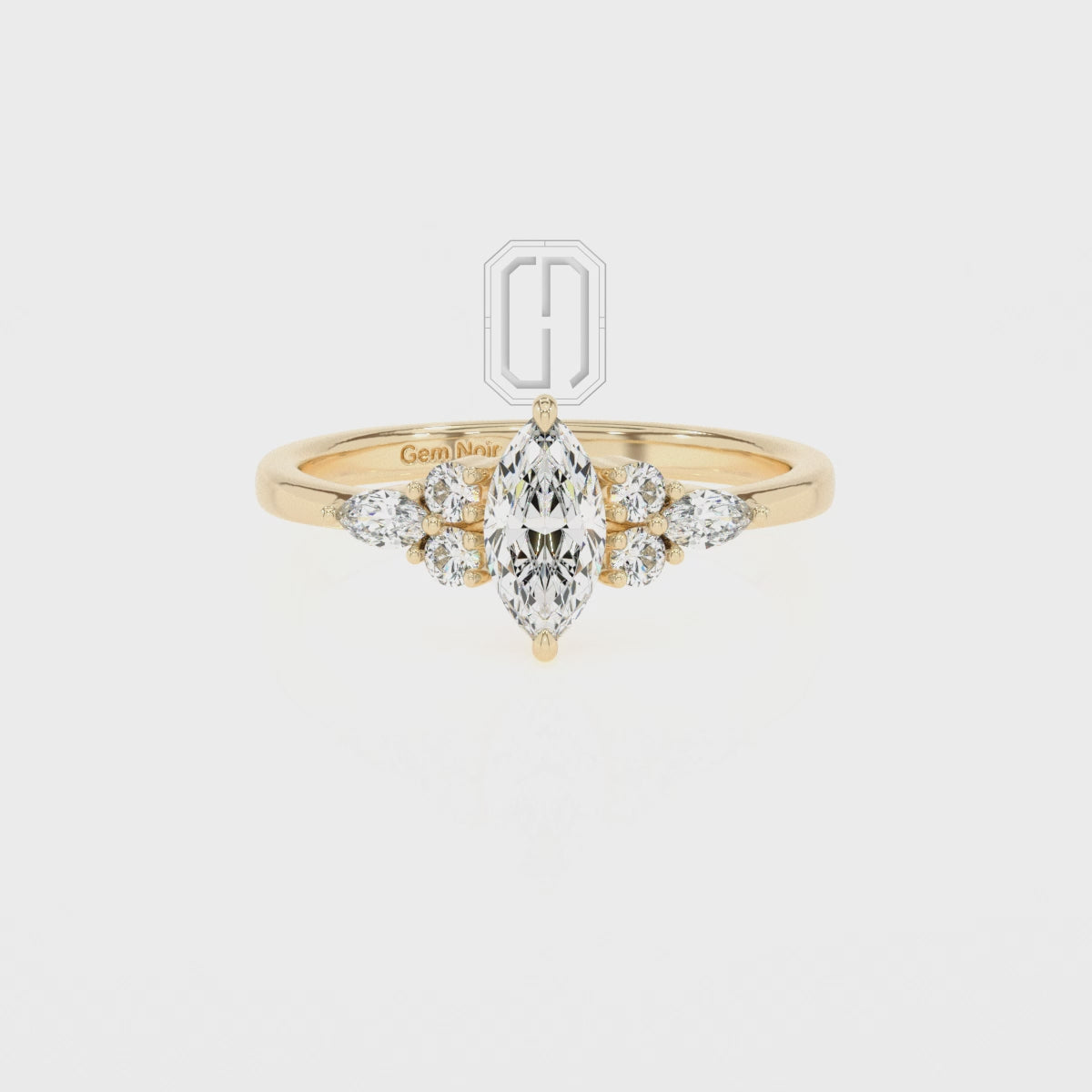 Lab Grown Moissanite Marquise Solitaire Engagement Rings