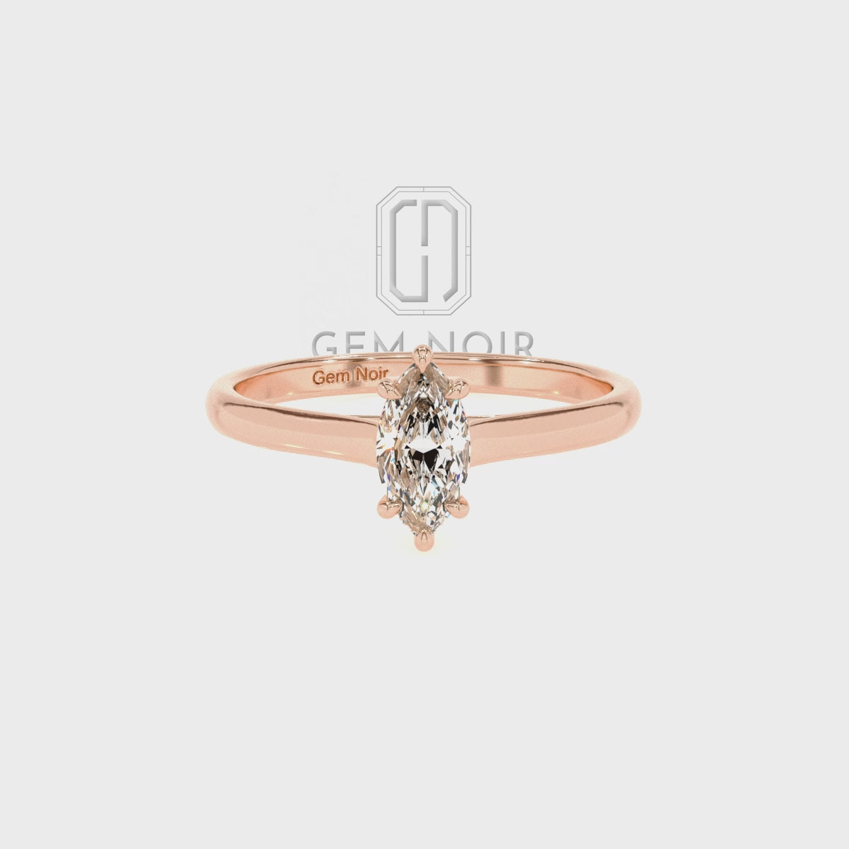 Lab Grown Moissanite Marquise Solitaire Engagement Rings