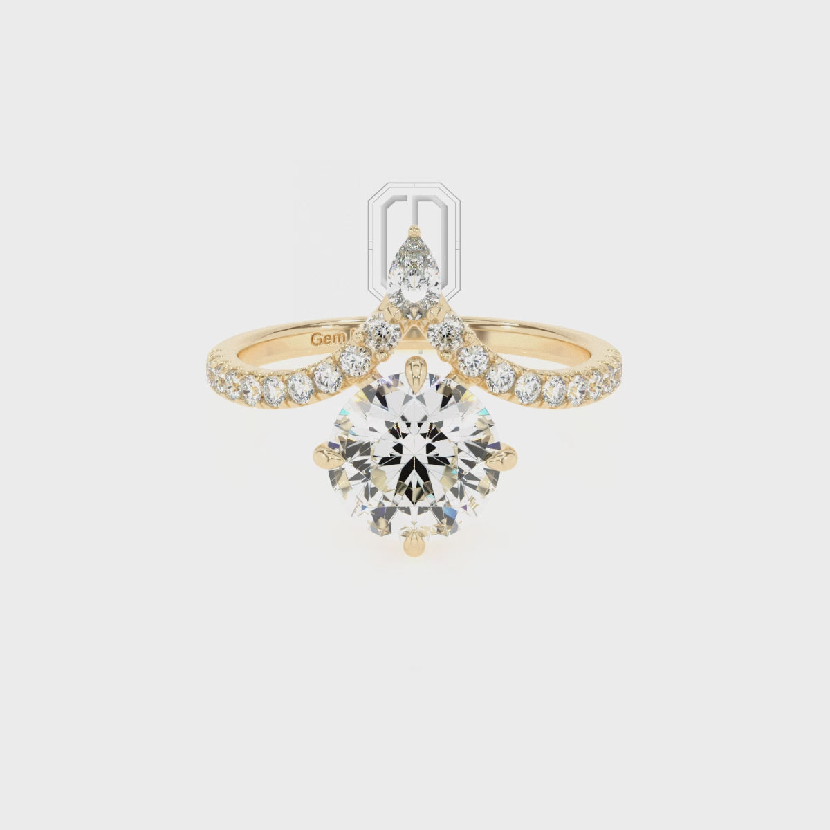 Lab Grown Amethyst Round with Diamonds Solitaire Engagement Rings