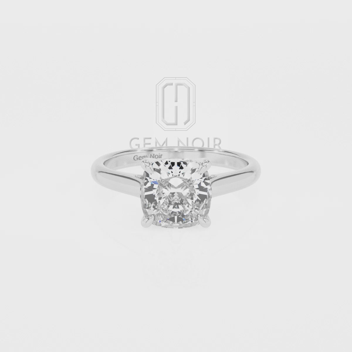 Natural London Blue Topaz Cushion Solitaire Engagement Rings
