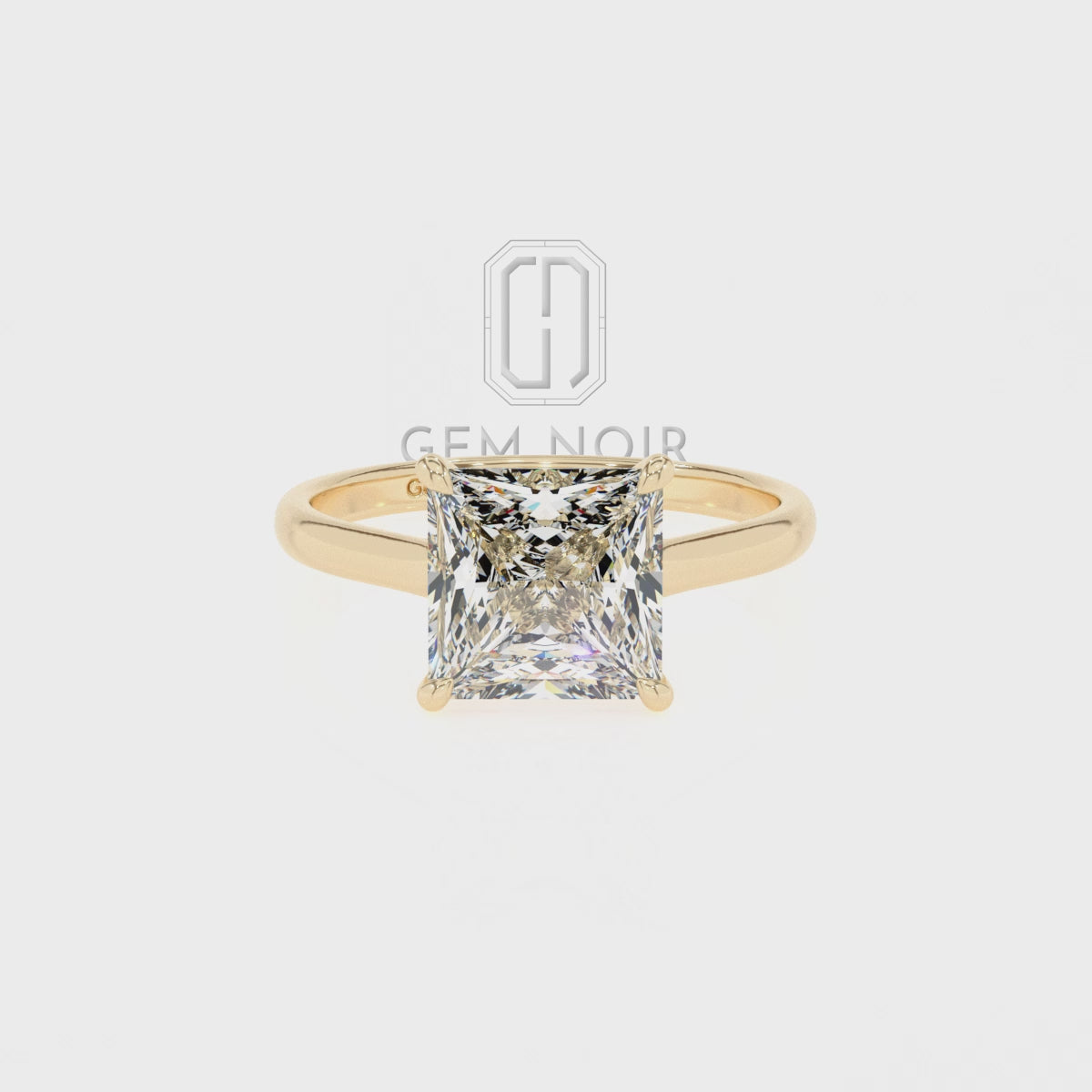 Lab Grown Moissanite Princess Solitaire Engagement Rings