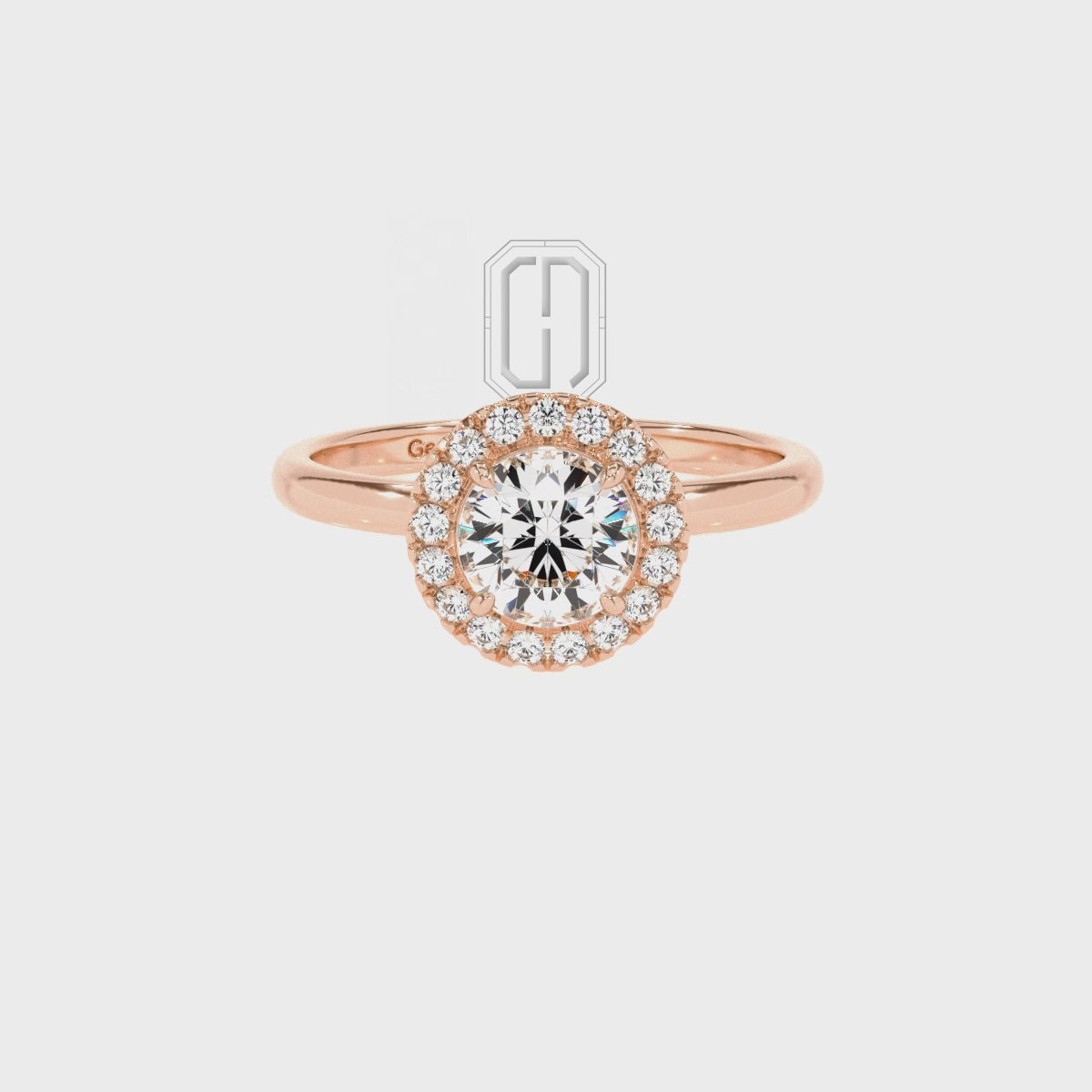 Natural Smoky Quartz Round with Diamonds Halo Solitaire Engagement Rings