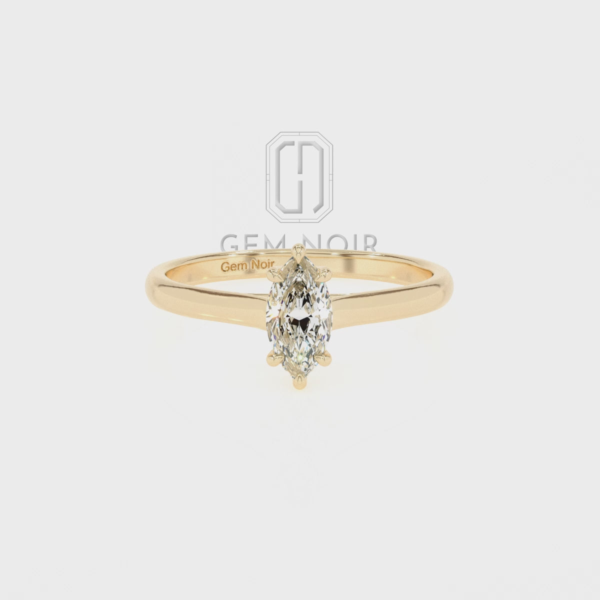 Lab Grown Moissanite Marquise Solitaire Engagement Rings