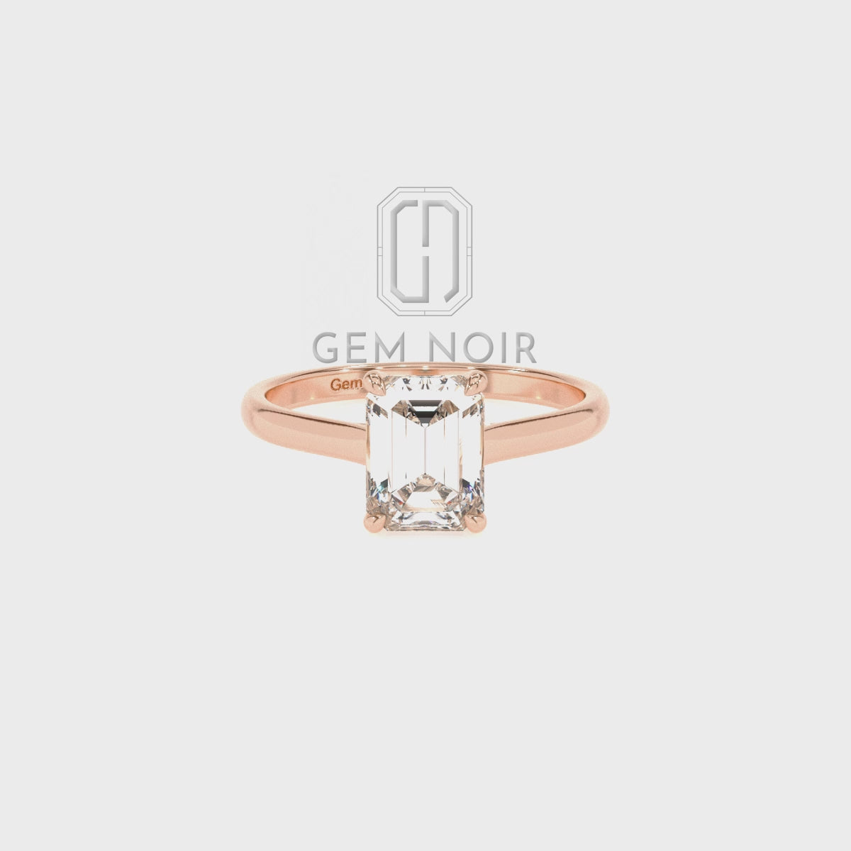 Lab Grown Tanzanite Emerald-Cut Solitaire Engagement Rings