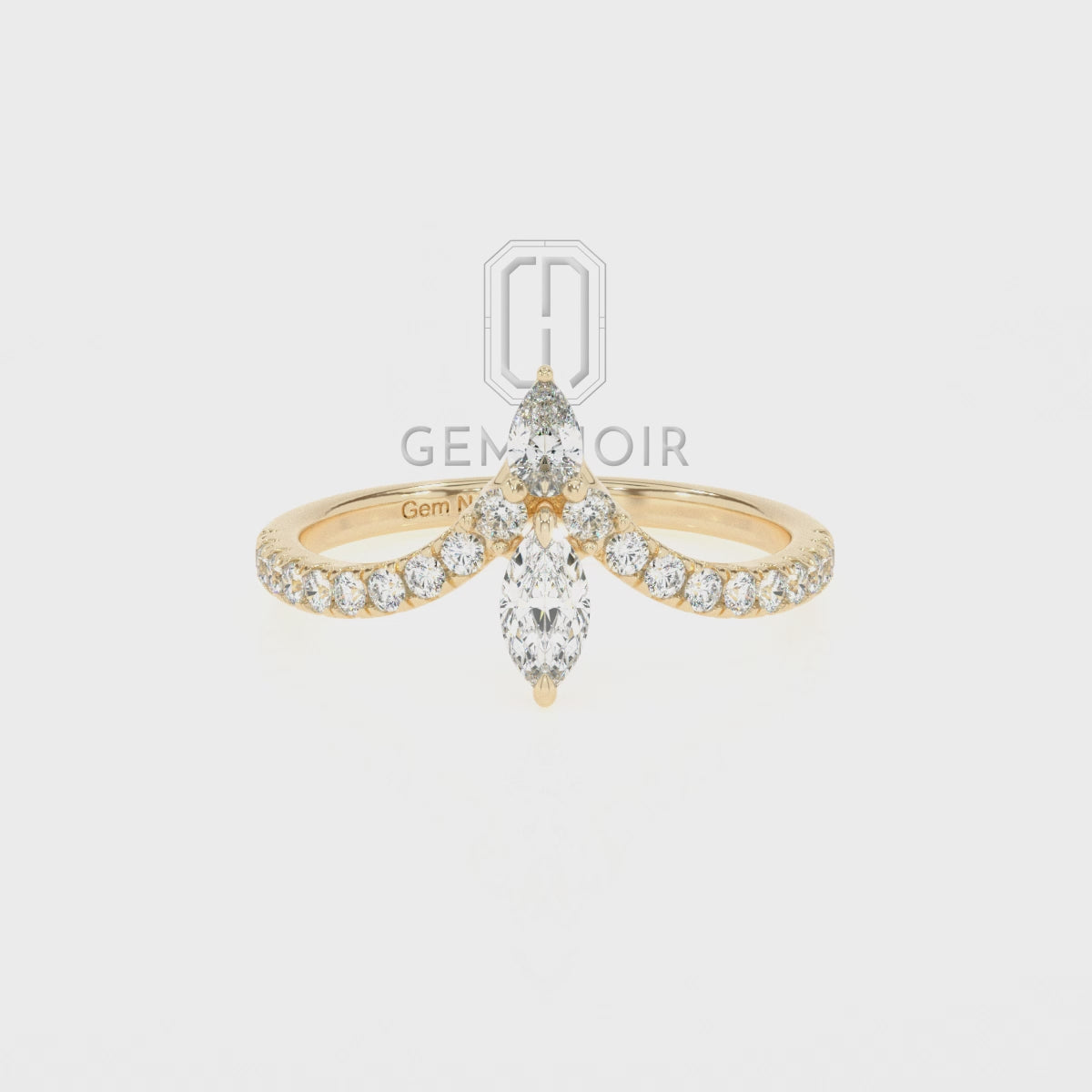 Lab Grown Moissanite Marquise Solitaire Engagement Rings