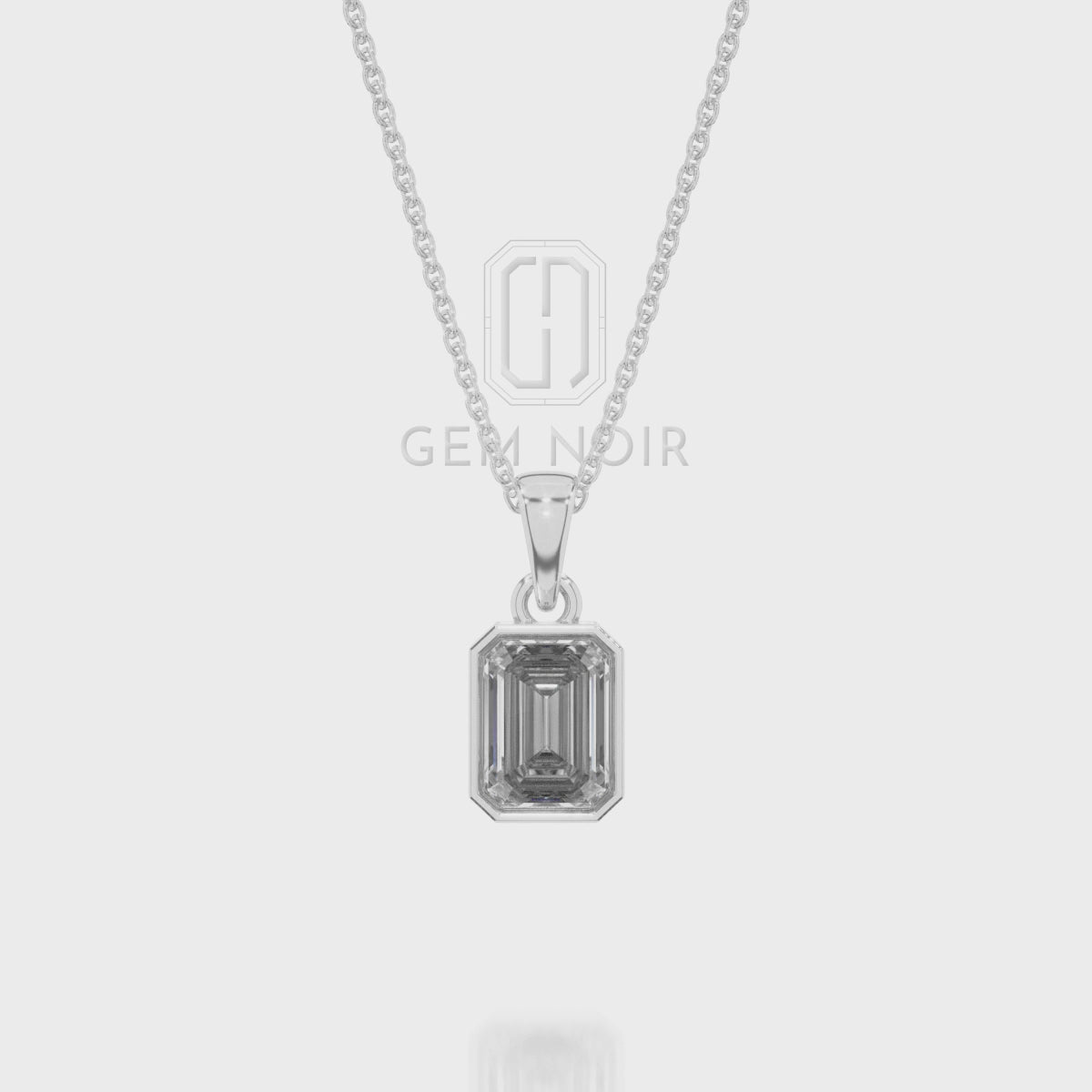 Lab Grown Alexandrite Emerald-Cut Solitaire Pendant Necklace with 18" Chain