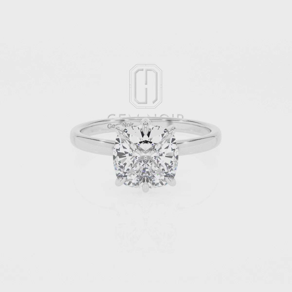 Natural Smoky Quartz Cushion Solitaire Engagement Rings