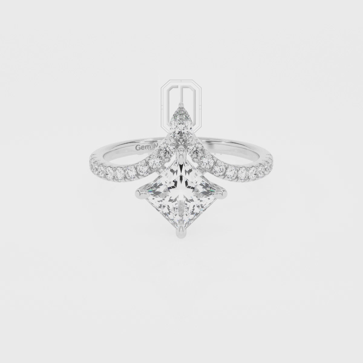 Lab Grown Moissanite Princess Solitaire Engagement Rings