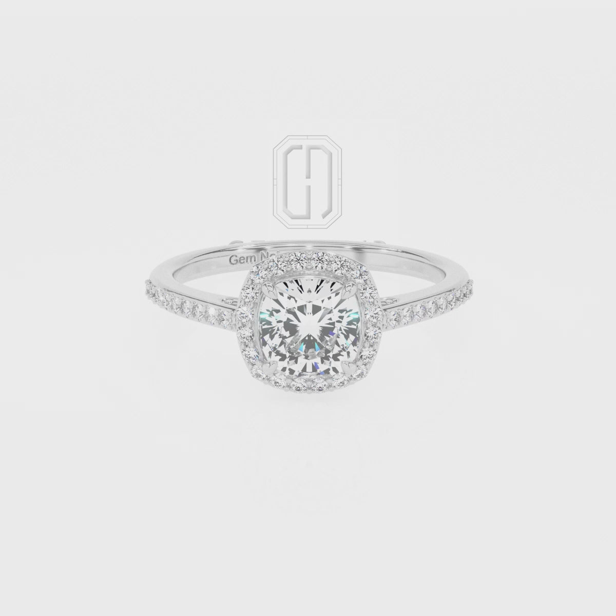 Natural Smoky Quartz Cushion with Diamonds Halo Solitaire Engagement Rings