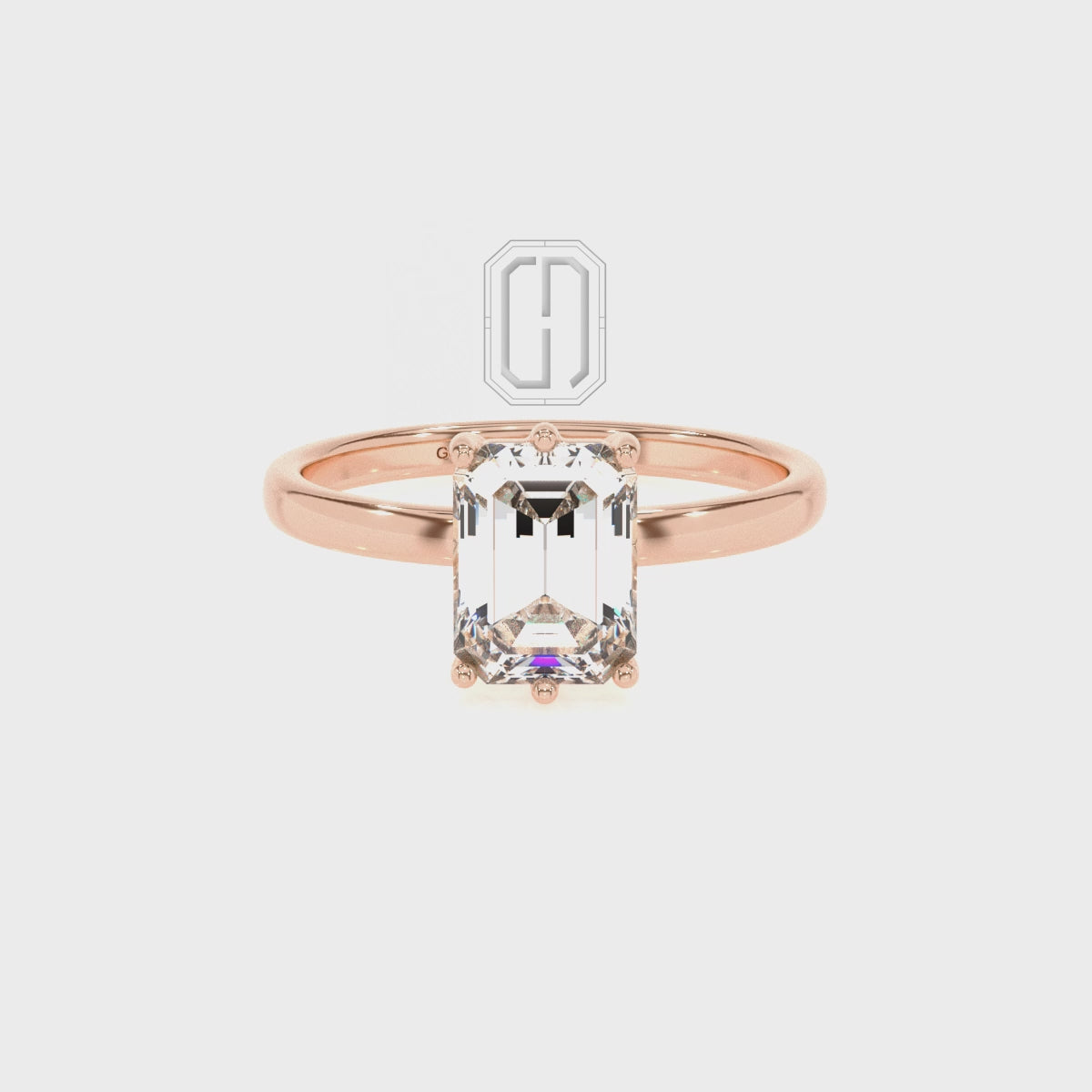 Lab Grown Alexandrite Emerald-Cut Solitaire Engagement Rings