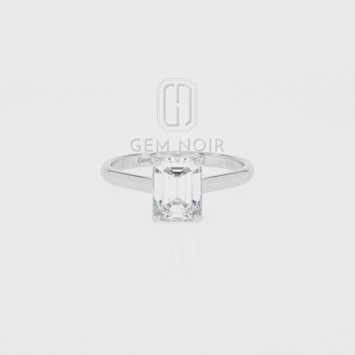 Natural Black Onyx Emerald-Cut Solitaire Engagement Rings