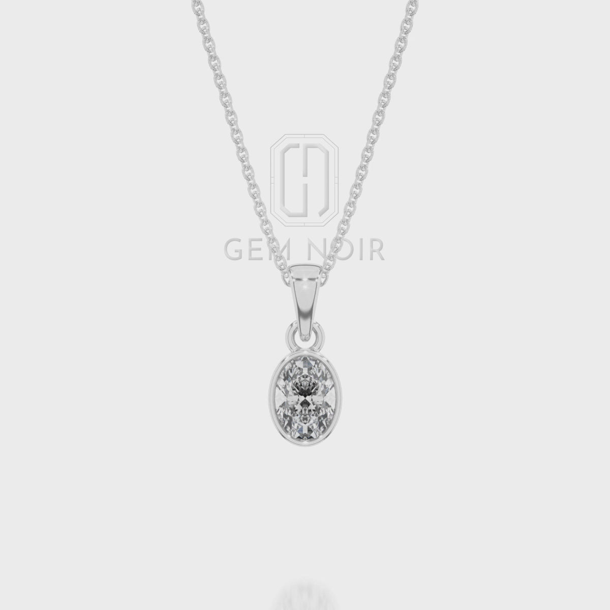 Natural Rainbow Moonstone Oval Solitaire Pendant Necklace with 18" Chain