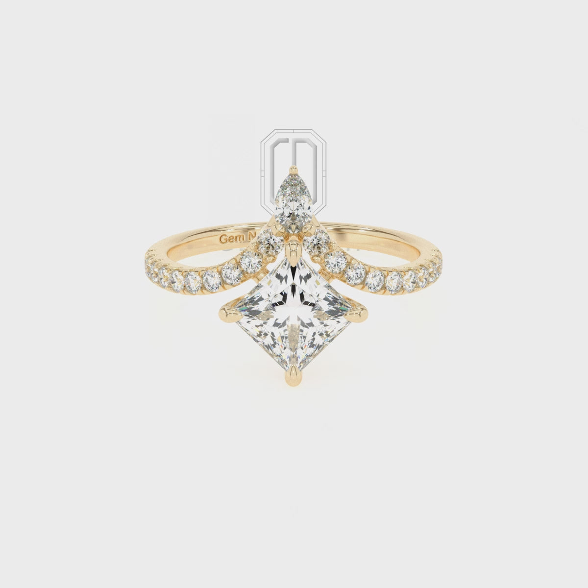 Lab Grown Moissanite Princess Solitaire Engagement Rings