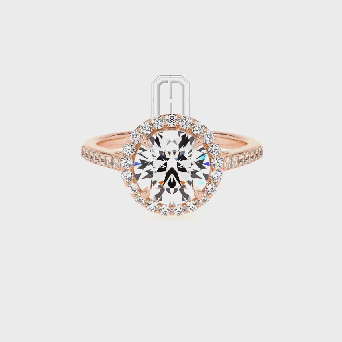 Lab Grown Emerald Round with Diamonds Halo Solitaire Engagement Rings