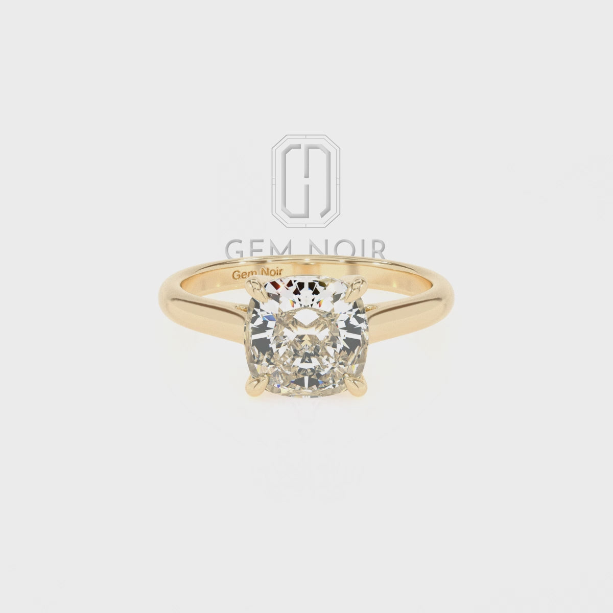 Natural Swiss Blue Topaz Cushion Solitaire Engagement Rings