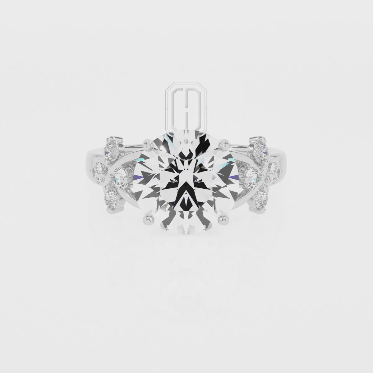 Lab Grown Alexandrite Round Criss Cross with Diamonds Solitaire Engagement Rings