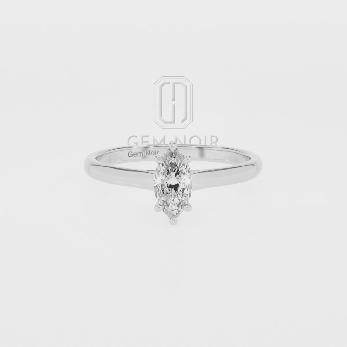 Lab Grown Moissanite Marquise Solitaire Engagement Rings