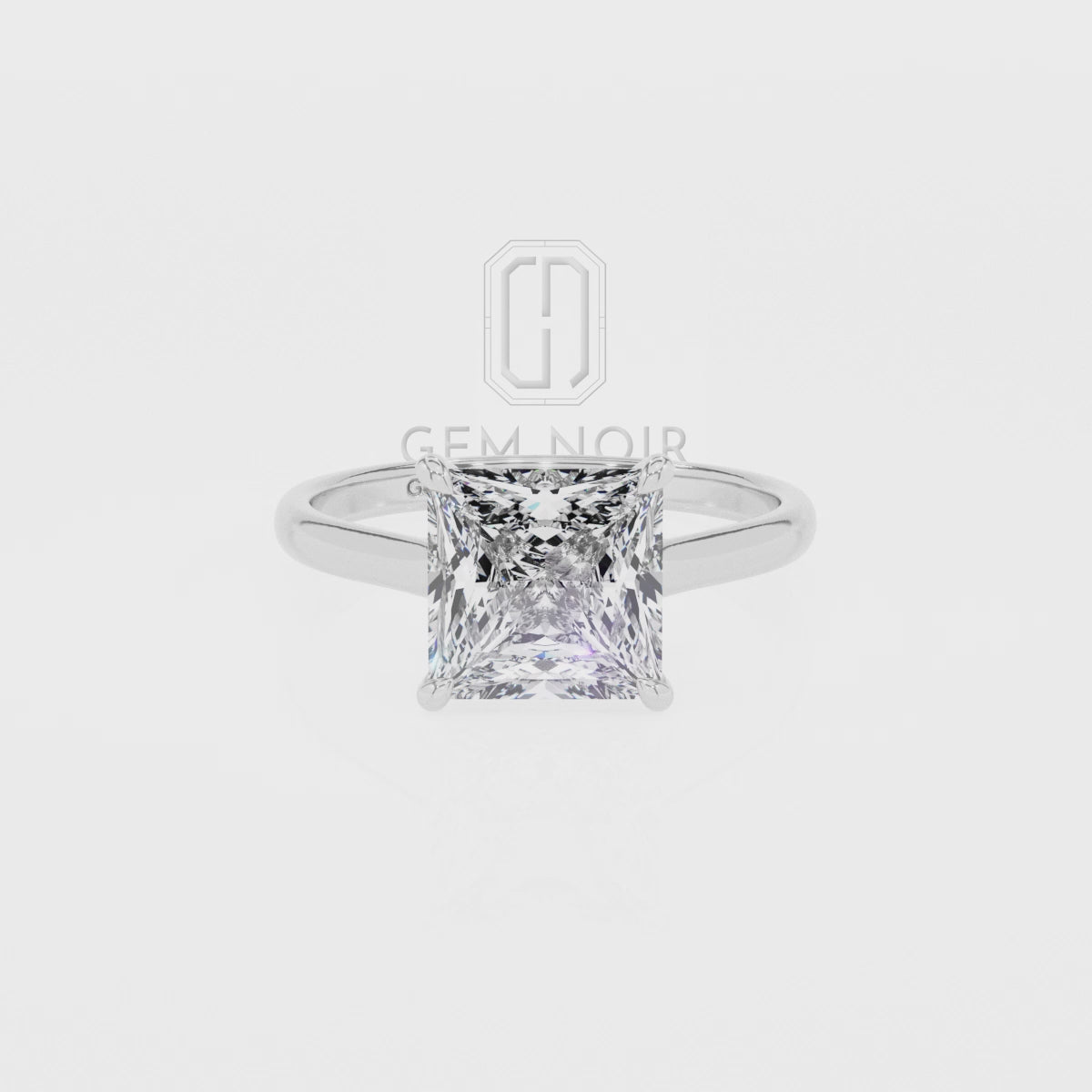 Lab Grown Moissanite Princess Solitaire Engagement Rings