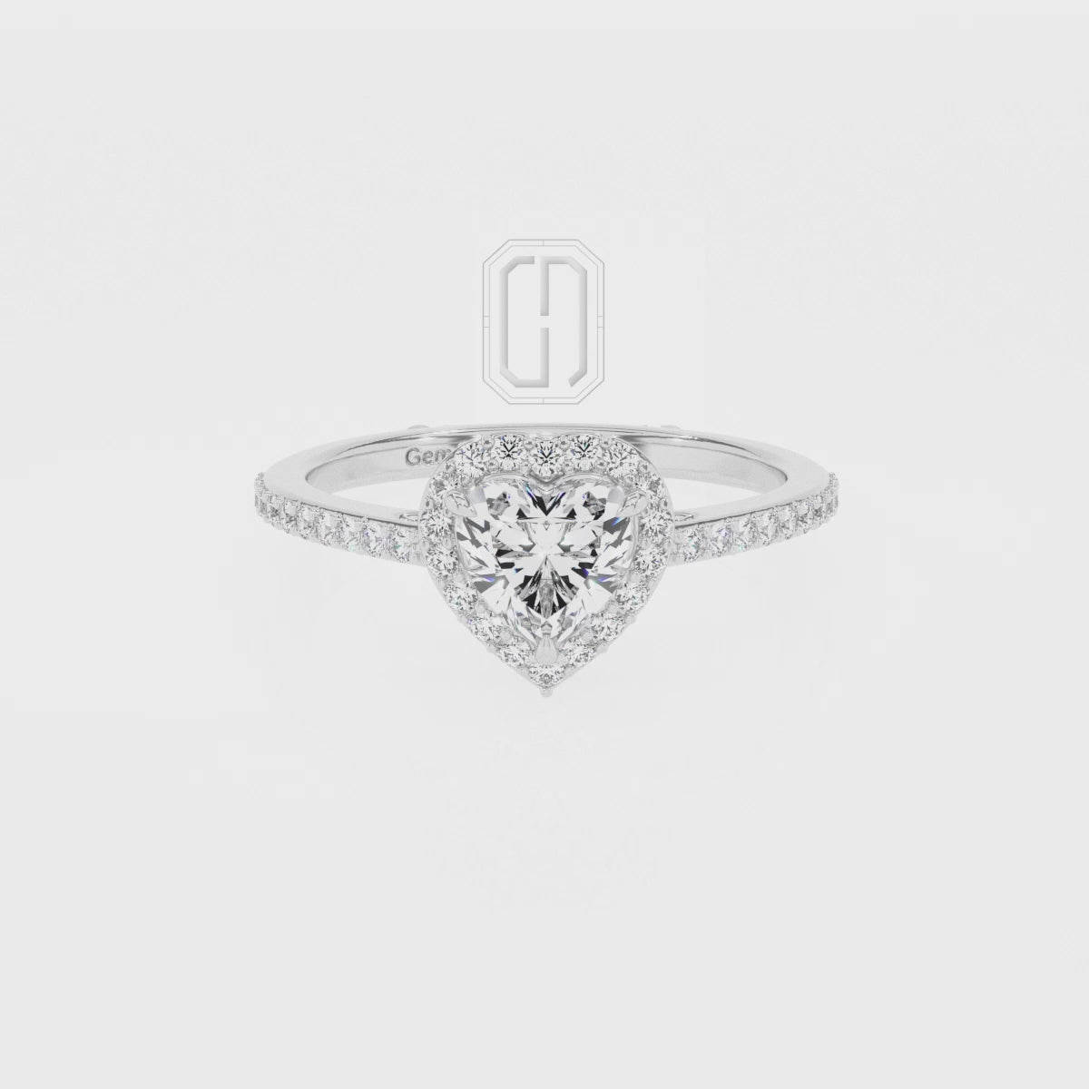 Lab Grown Pink Sapphire Heart with Diamonds Halo Solitaire Engagement Rings