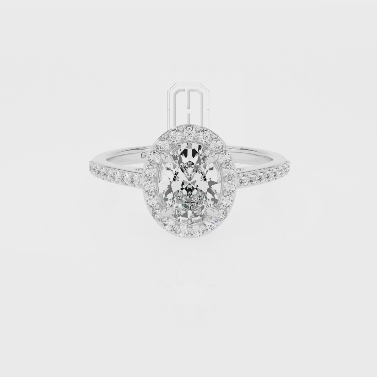 Lab Grown Pink Sapphire Oval with Diamonds Halo Solitaire Engagement Rings