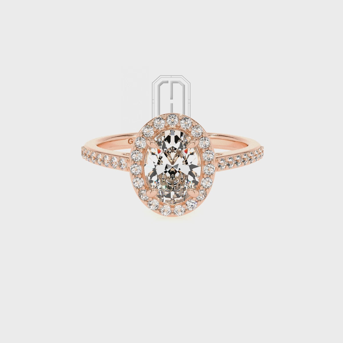 Natural Smoky Quartz Oval with Diamonds Halo Solitaire Engagement Rings