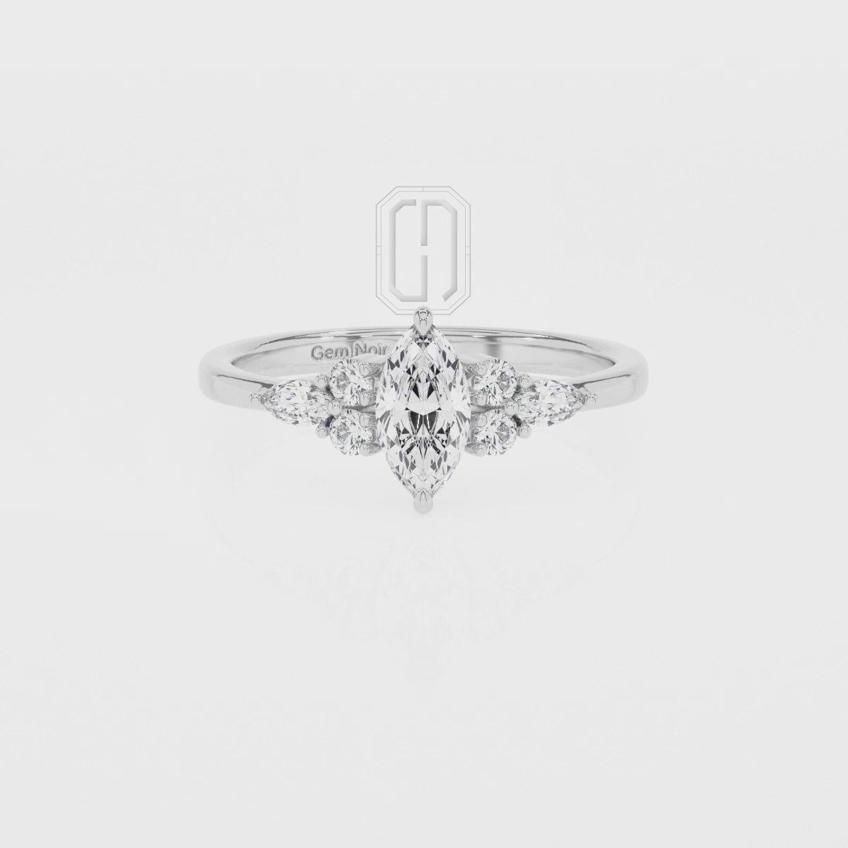 Lab Grown Moissanite Marquise Solitaire Engagement Rings