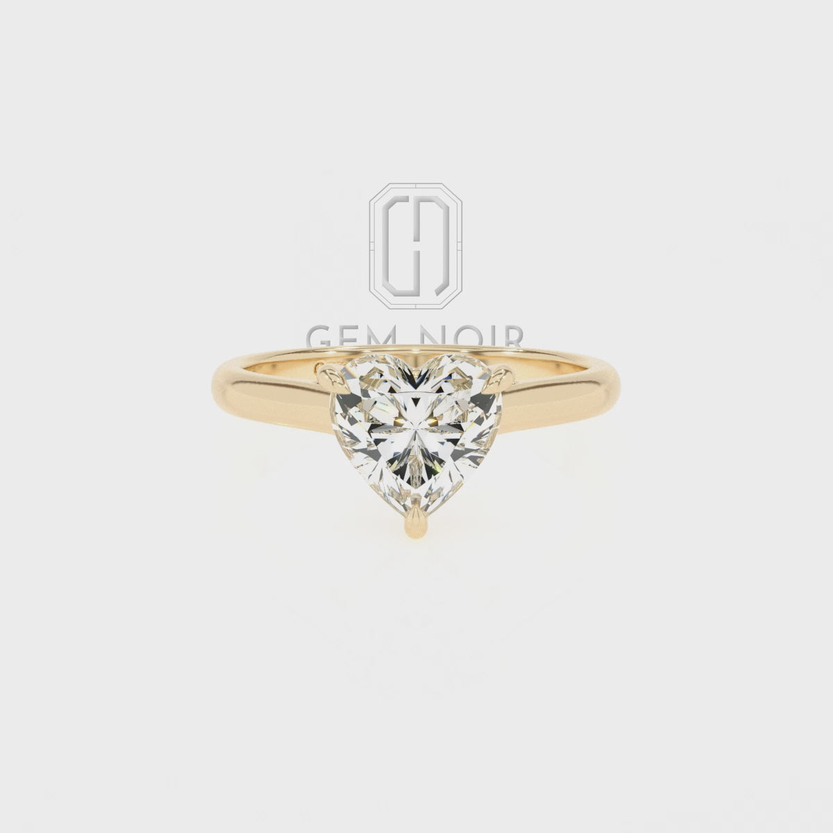 Lab Grown Yellow Sapphire Heart Solitaire Engagement Rings