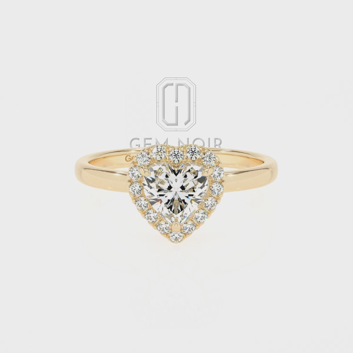 Natural Smoky Quartz Heart with Diamonds Halo Solitaire Engagement Rings