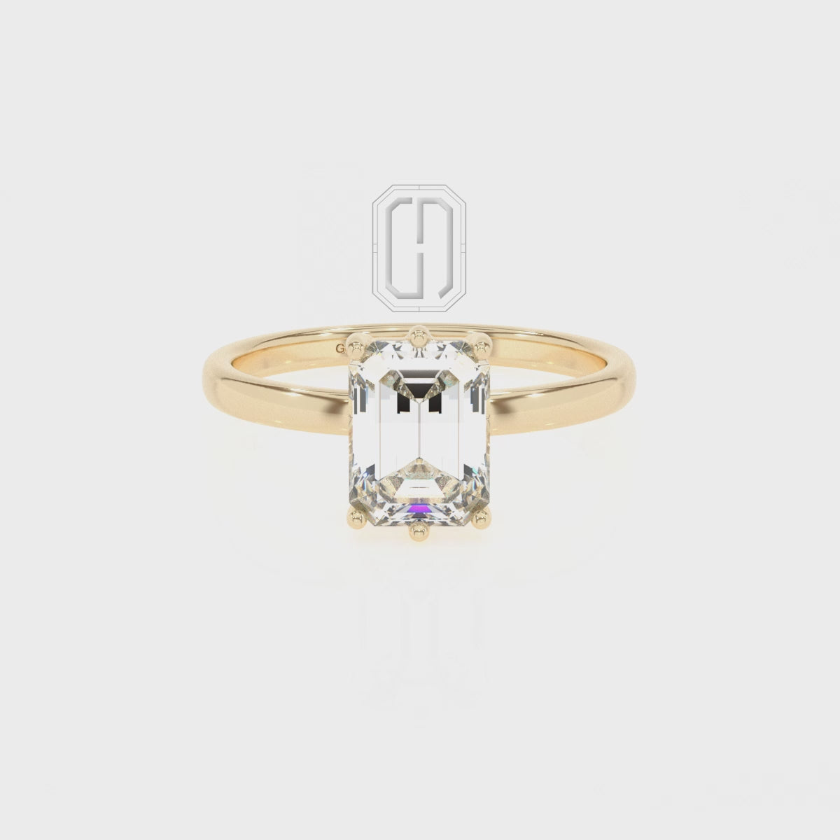 Natural Smoky Quartz Emerald-Cut Solitaire Engagement Rings