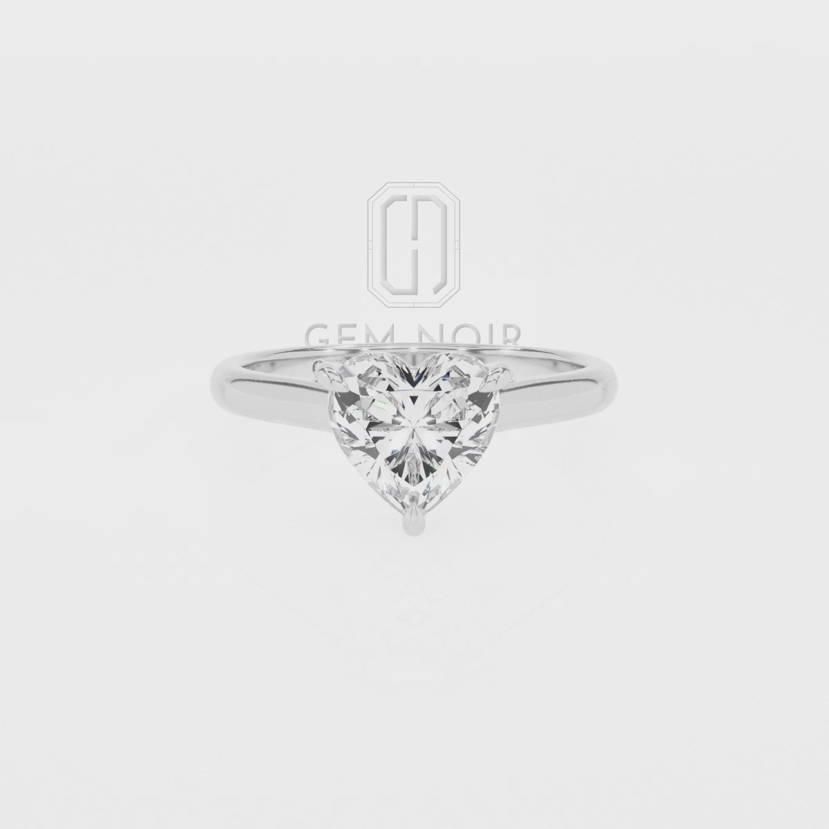 Natural Black Onyx Heart Solitaire Engagement Rings