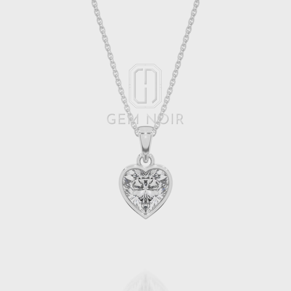 Lab Grown Aquamarine Heart Solitaire Pendant Necklace with 18" Chain