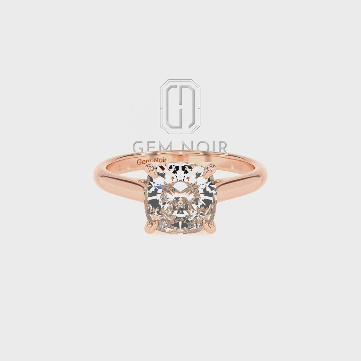 Natural Garnet Cushion Solitaire Engagement Rings
