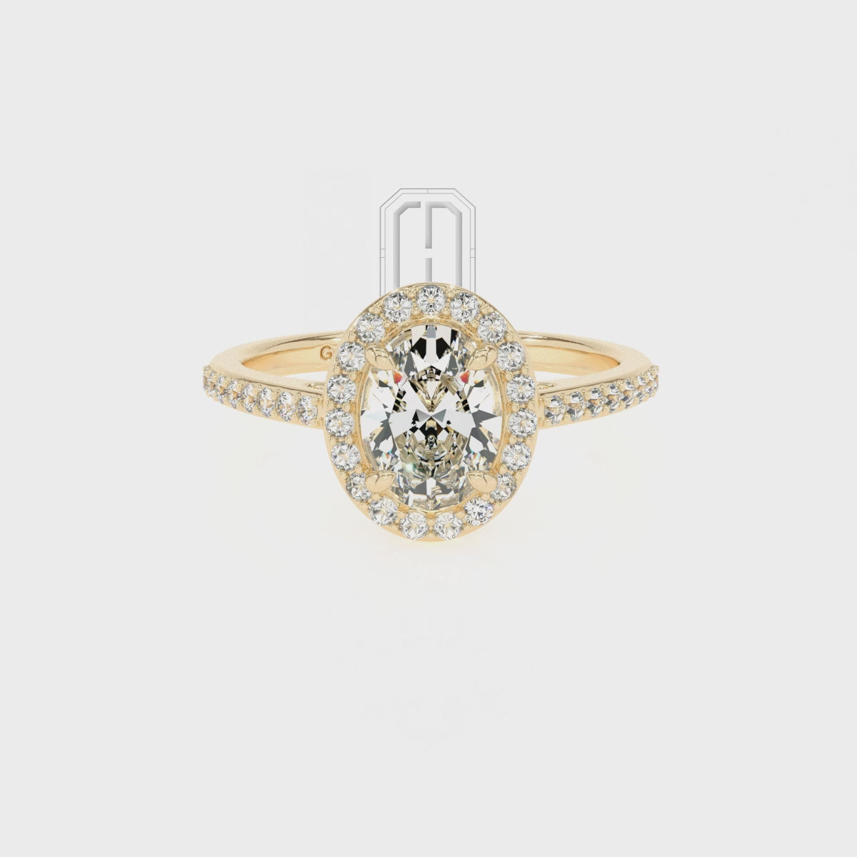 Natural Smoky Quartz Oval with Diamonds Halo Solitaire Engagement Rings